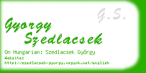 gyorgy szedlacsek business card