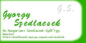 gyorgy szedlacsek business card